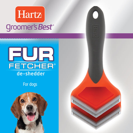 Hartz Groomer's Best Fur Fetcher De-Shedder Grooming Brush for Dogs