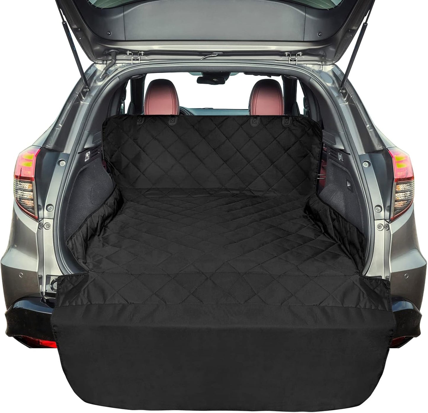 F-color SUV Cargo Liner for Dogs - Trunk Cover with Bumper Flap Protector | Water Resistant Pet Cargo Cover with Non-Slip Mat