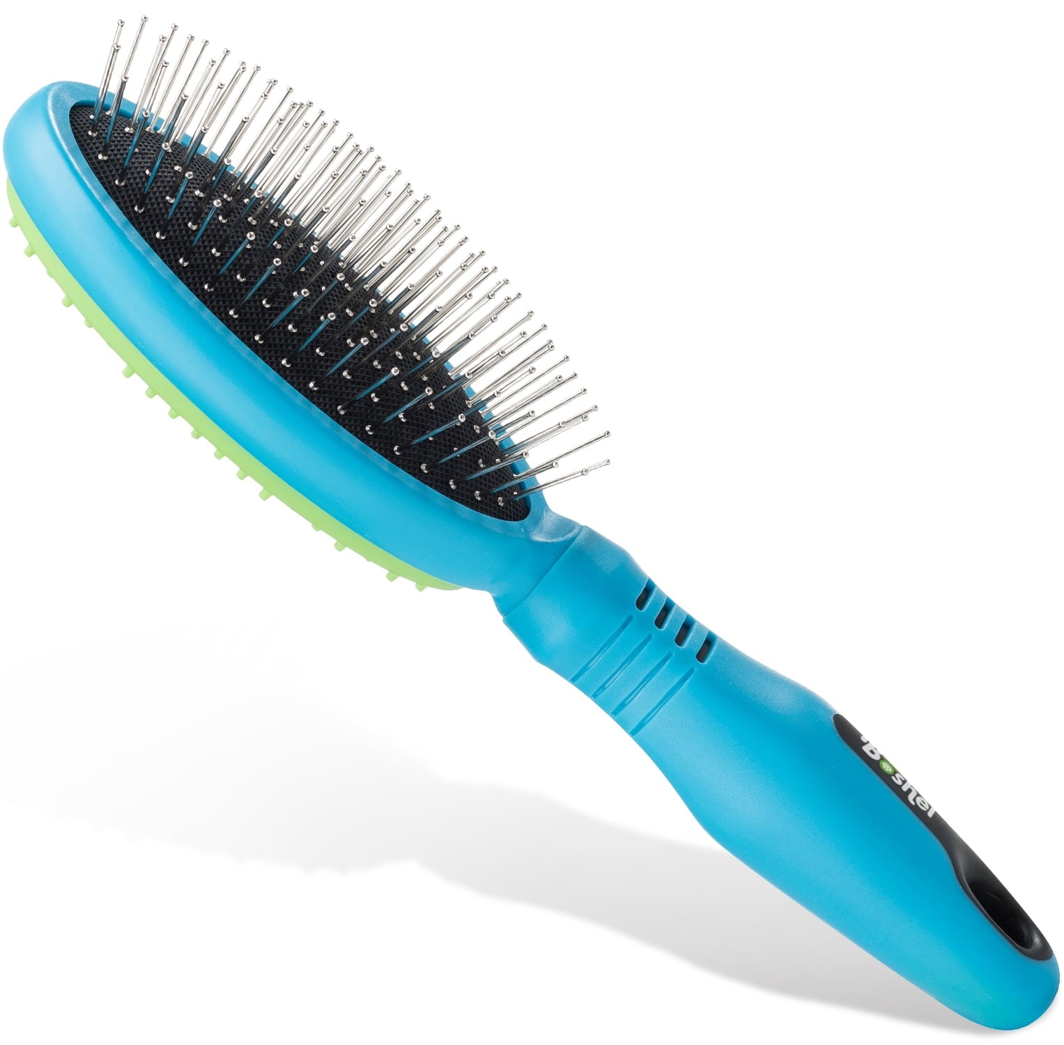 BOSHEL Soft Ergonomic Dog Grooming Brush - 2 in 1 Pin Brush & Hair Remover