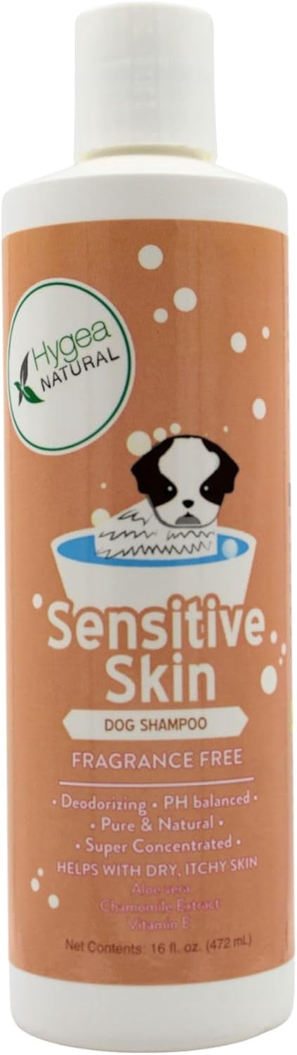Hygea Natural Sensitive Skin Dog Shampoo Scent-Free Oatmeal, 16 fl oz