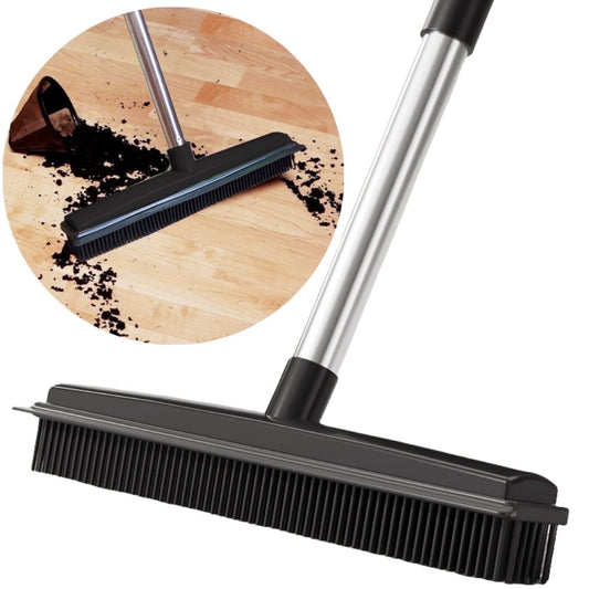 Juuar 48-in Rubber Broom with Squeegee, Black