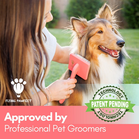 Flying Pawfect Curved Coral Large Pet Slicker Brush supplier image 2