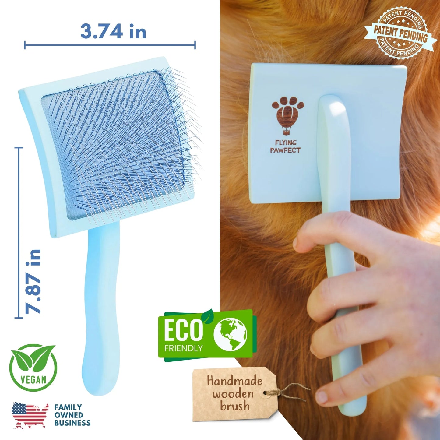 Flying Pawfect Curved Coral Large Pet Slicker Brush supplier image 7