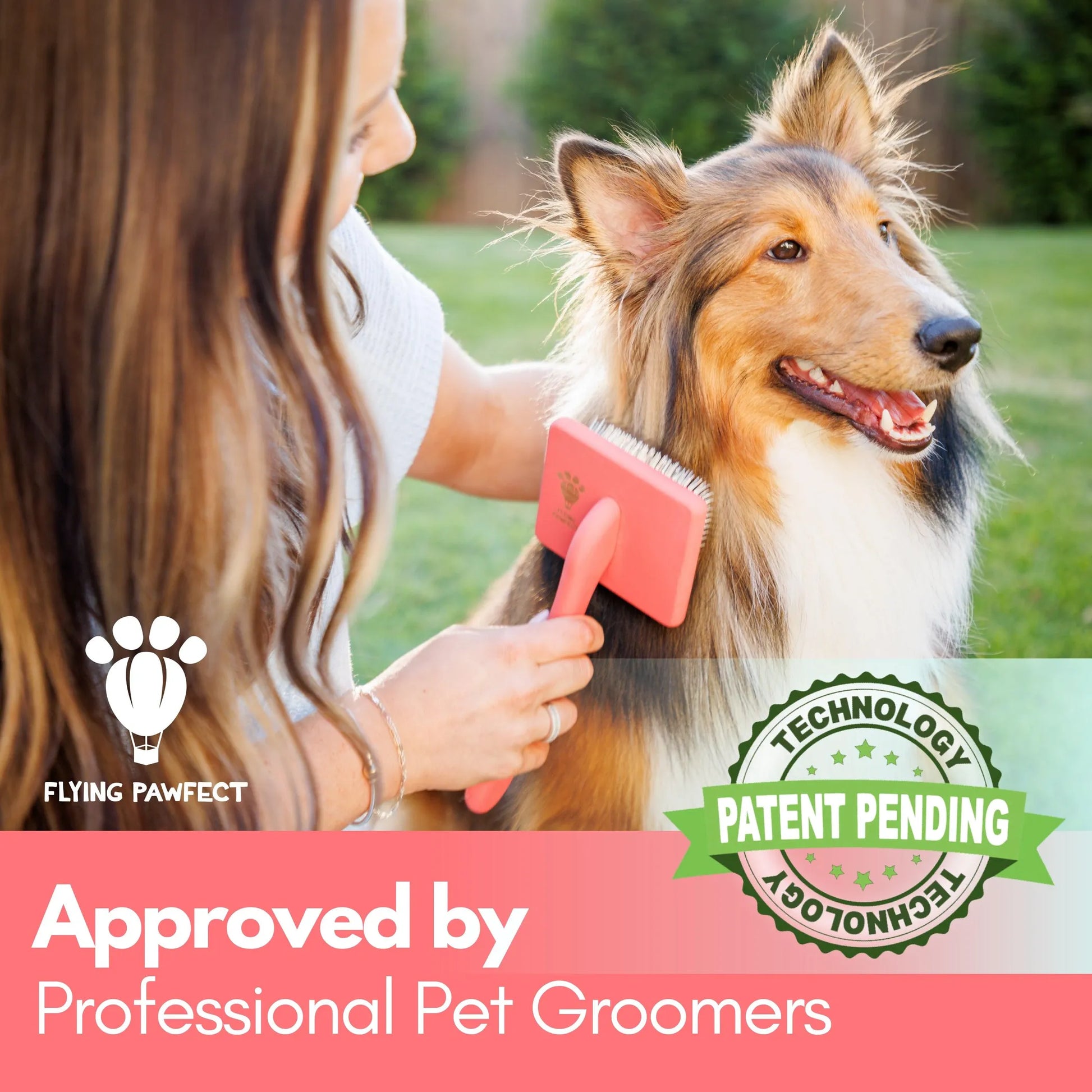 Flying Pawfect Flat Coral Large Pet Slicker Brush supplier image 2