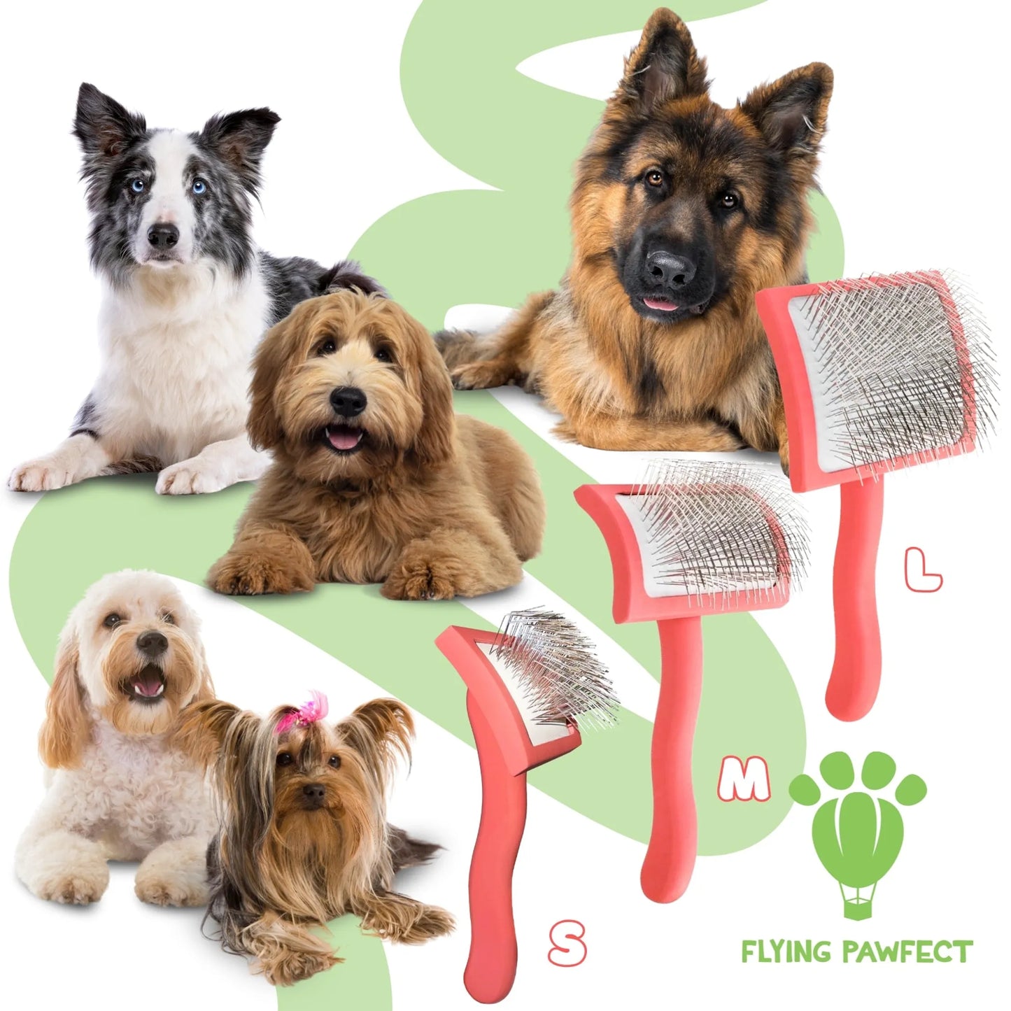 Flying Pawfect Flat Coral Medium Pet Slicker Brush supplier image 4