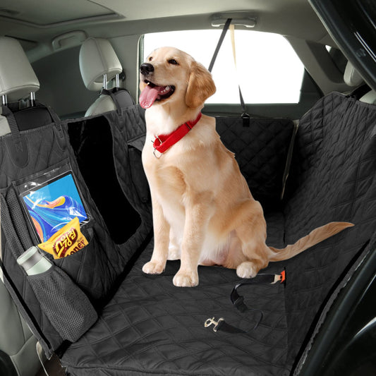 Waterproof Dog Car Seat Cover with Mesh Window and Pockets
