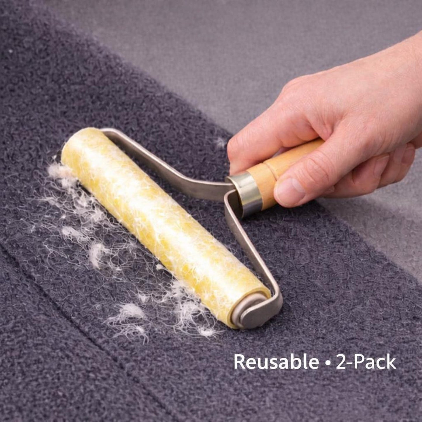 Pet Hair Remover Lint Roller 2-Pack – Reusable Sticky Roller for Clothes, Couch, Furniture & Car