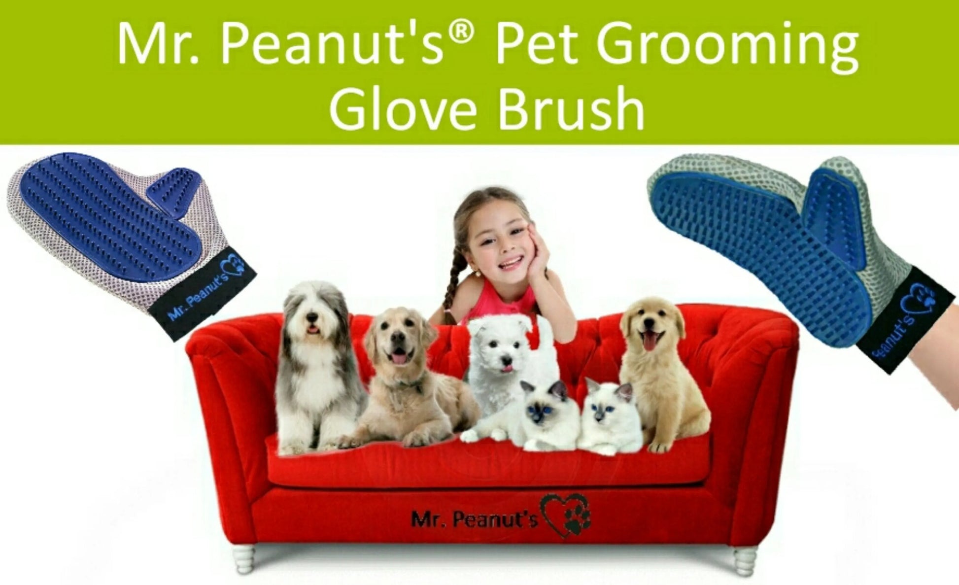 Mr. Peanut's Original Pet Grooming Glove product detail