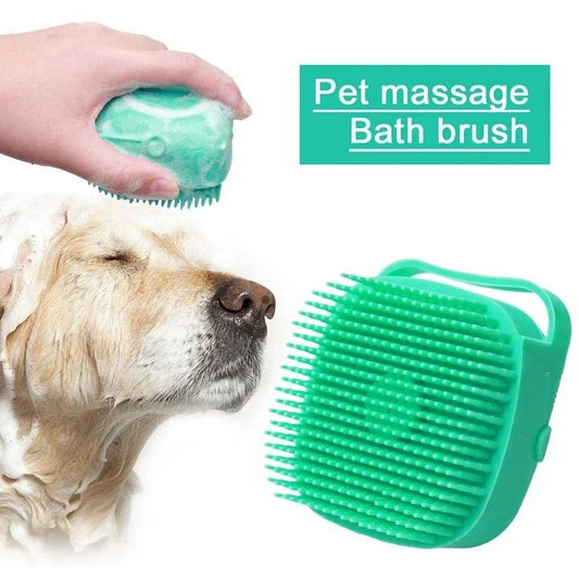 Silicone Pet Dog Cat Shampoo Brush 80ml Bath Massage Comb Soft Hair Scrubber