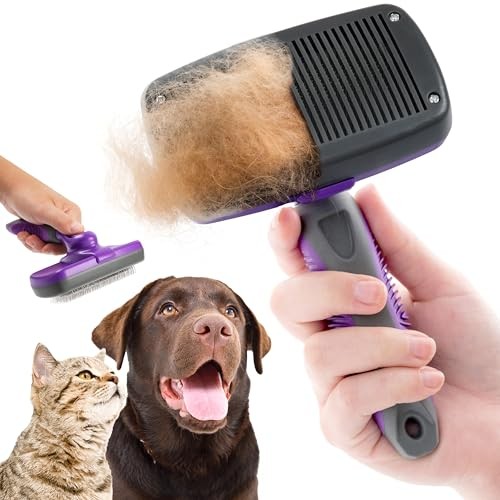 Hertzko Self-Cleaning Slicker Brush for Dogs & Cats - Pet Hair Grooming Tool