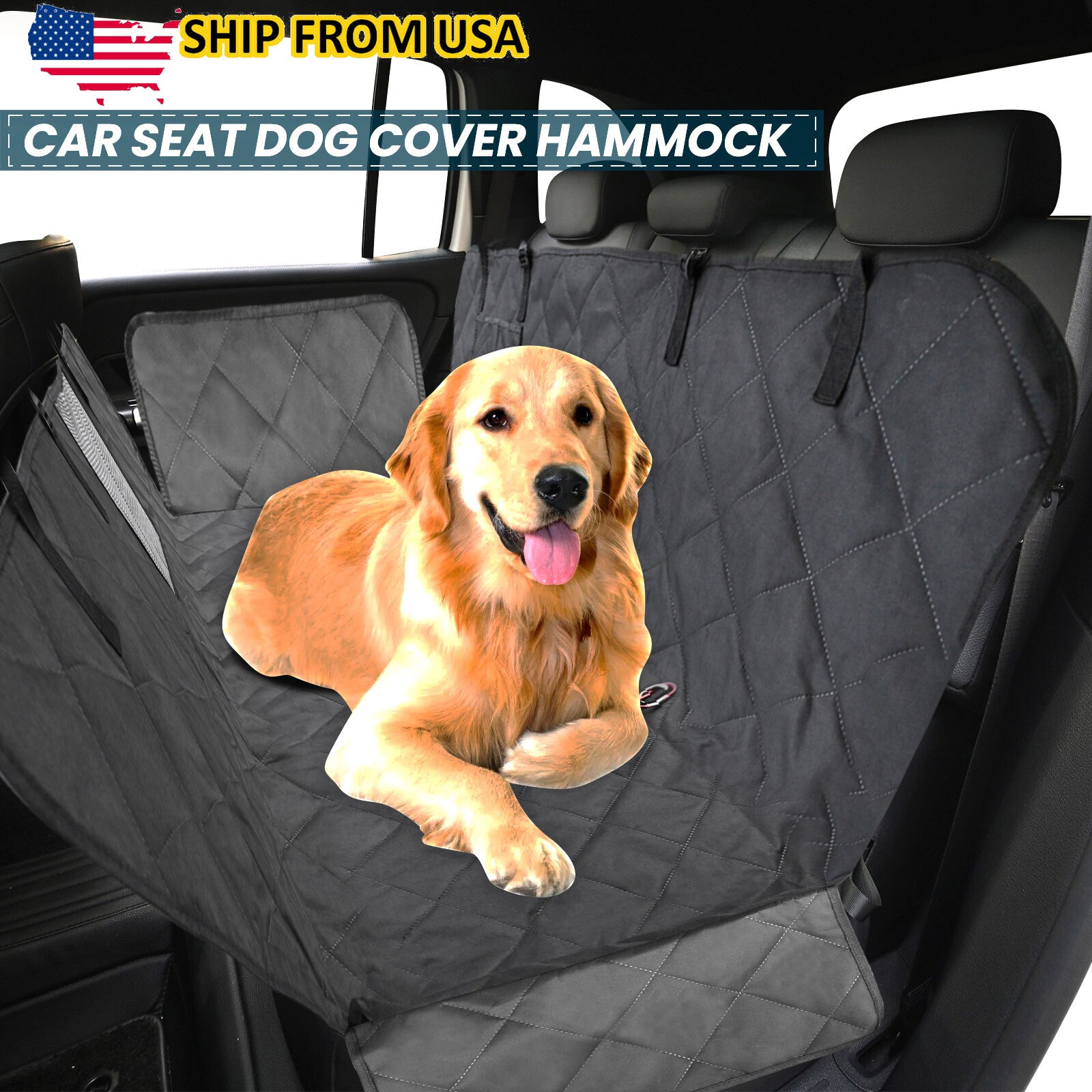 AUTOXBERT Dog Car Seat Cover with Storage Pocket and Hammock