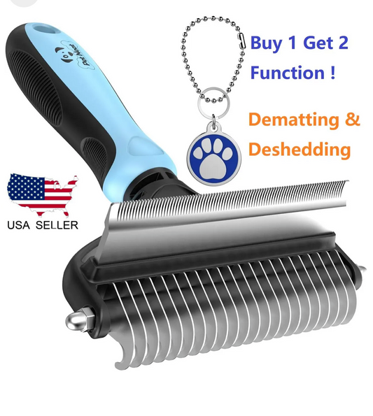 CosyFam Large 2-Sided Dog Shedding Brush and Undercoat Rake