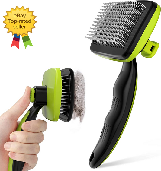 Self-Cleaning Slicker Brush for Dogs and Cats, Small