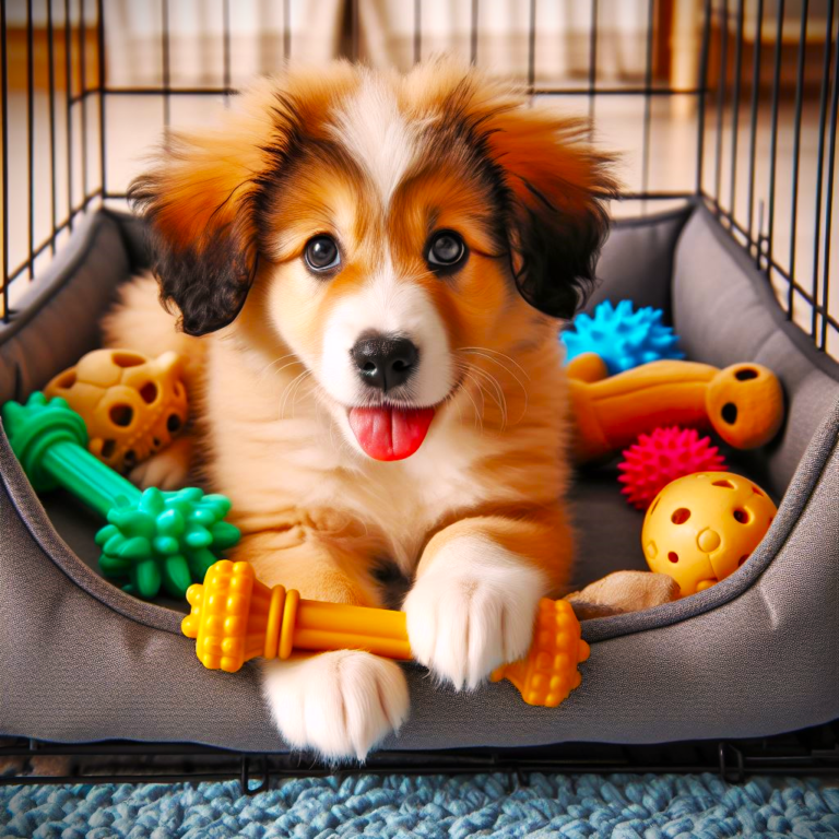 puppy in crate