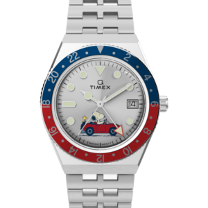 Peanuts® x Q Timex® GMT 38mm Stainless Steel Bracelet Watch