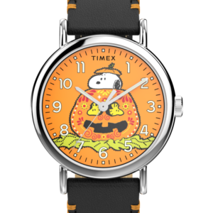 Peanuts® x Timex Weekender Pumpkin Dial 40mm Leather Strap Watch
