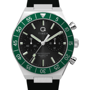 Q Timex Continental Chronograph 40mm Synthetic Rubber Strap Watch